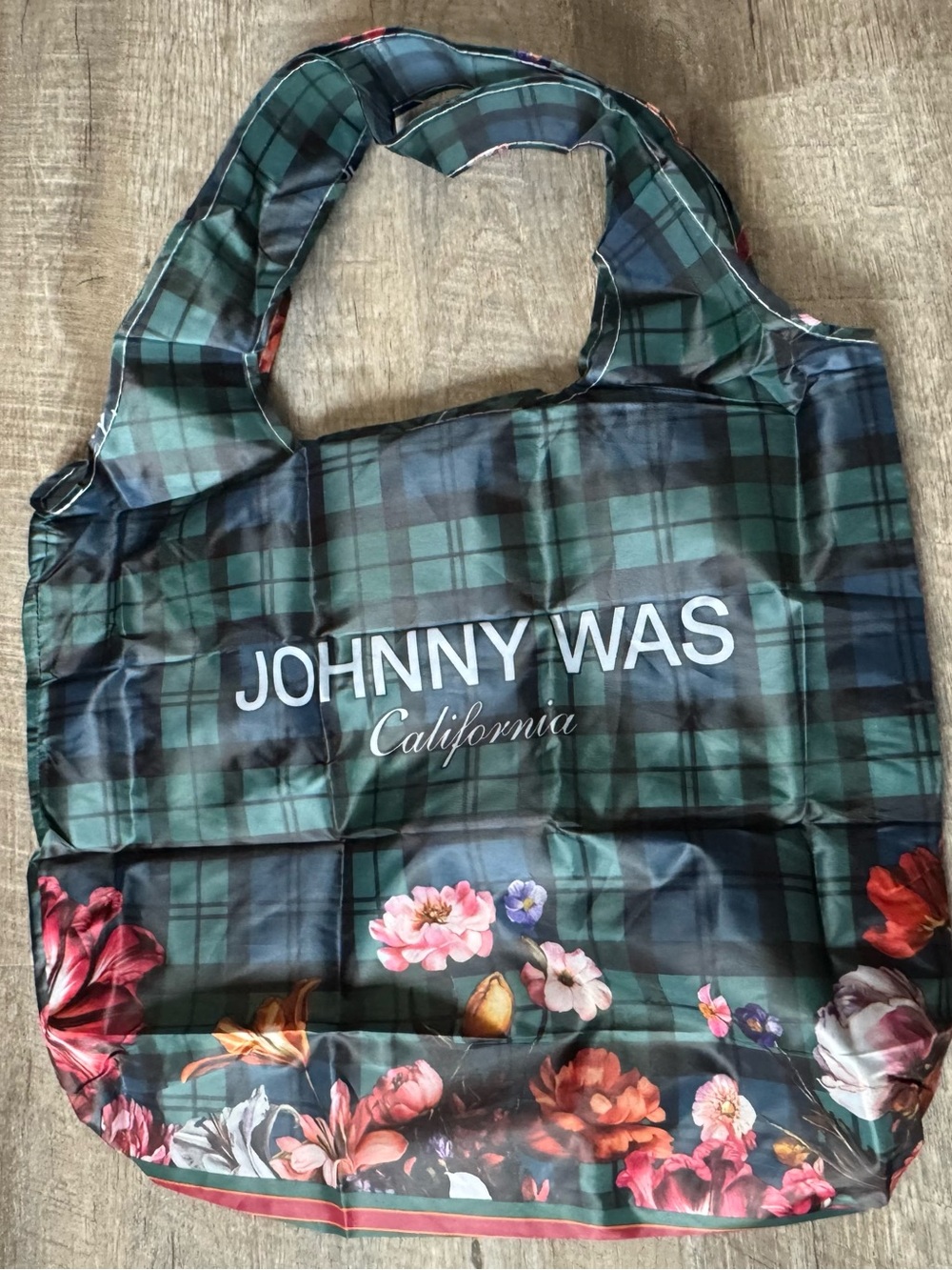Johnny Was California Foldable Reusable Shopping Bag Floral Nature Multicolor
